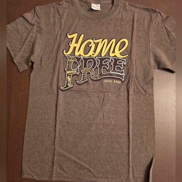 Delta Other - Home Free Graphic Tee in Heather Brown with Yellow Print New Never Worn Size M
